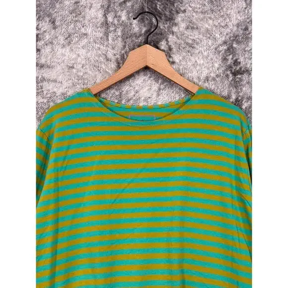 Gudrun Sjoden Top XXL Womens Organic Cotton Green Striped Long Sleeve Tunic - Picture 2 of 8